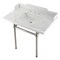 Kingston Brass 36 Carrara Marble Console Sink with Brass Legs, Marble WhiteBrushed Nickel LMS36MBSQ8 - alternate 1